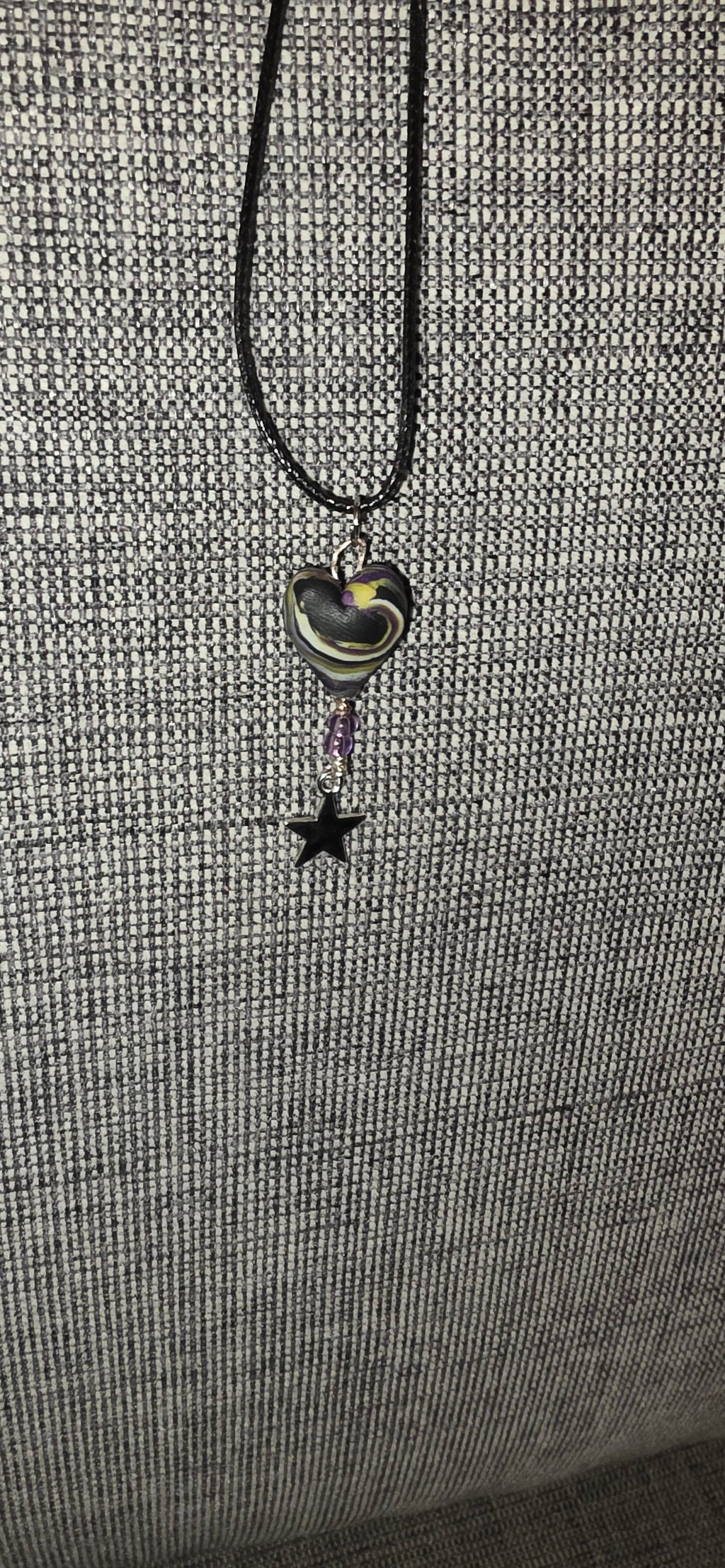 Non binary heart necklace