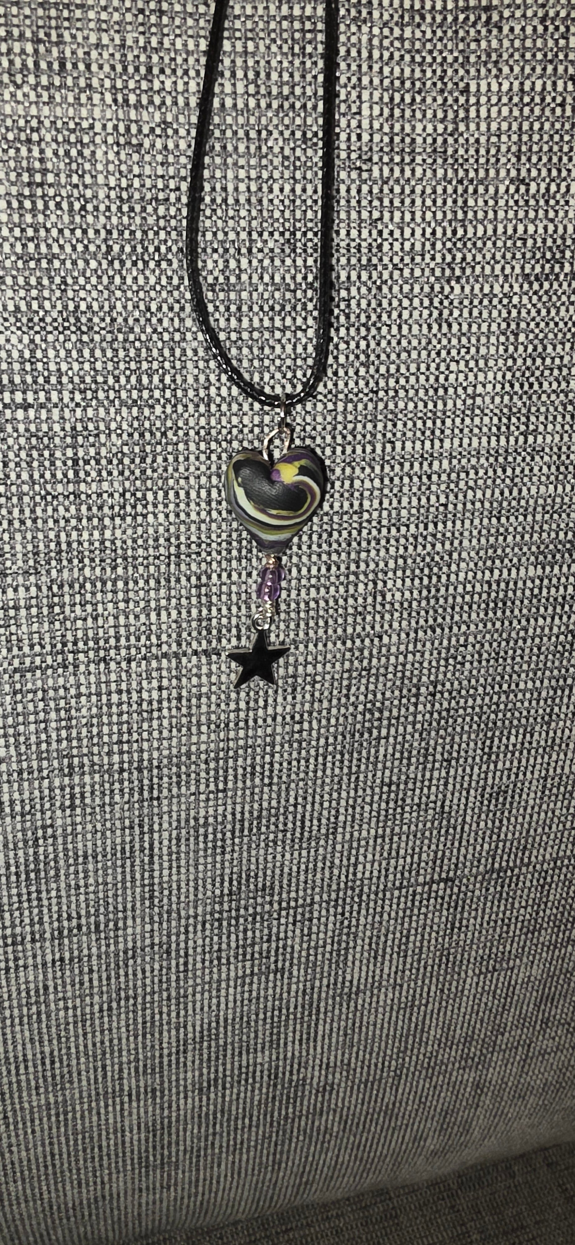 Non binary heart necklace