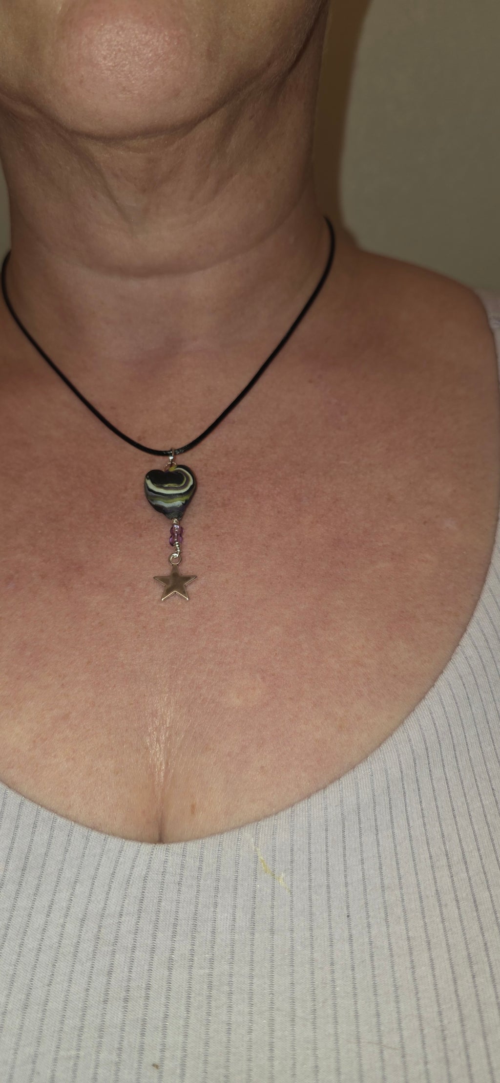 Non binary heart necklace