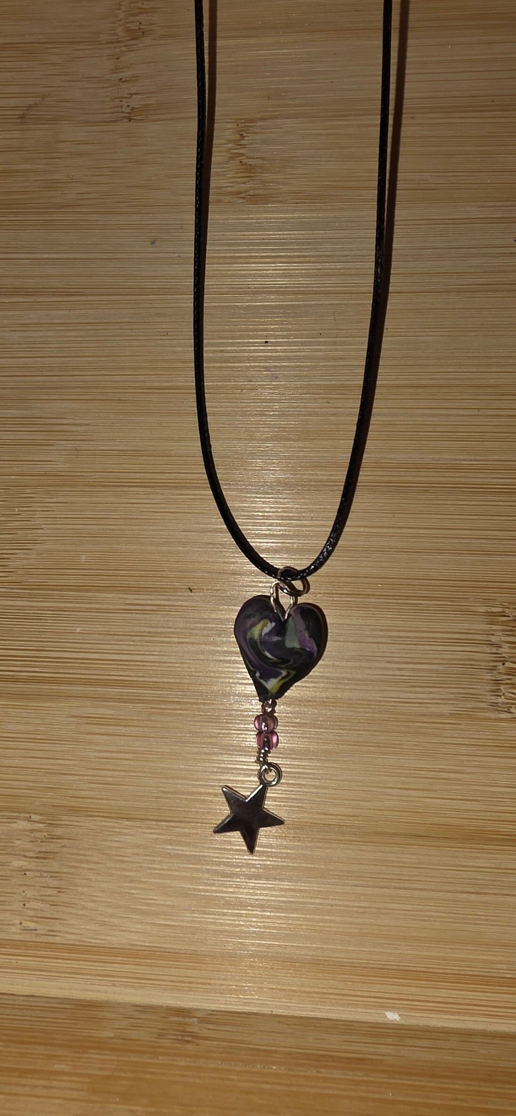 Non binary heart necklace